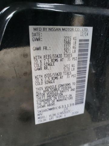 5N1AR2MM9FC631139 - 2015 NISSAN PATHFINDER S 黑色 照片 13