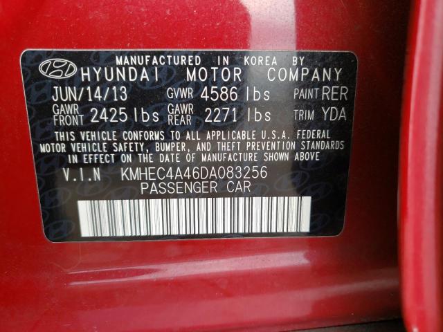 KMHEC4A46DA083256 - 2013 HYUNDAI SONATA HYBRID RED photo 12