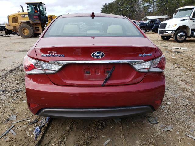 KMHEC4A46DA083256 - 2013 HYUNDAI SONATA HYBRID RED photo 6