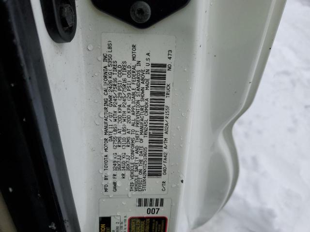 5TEUX42NX8Z513605 - 2008 TOYOTA TACOMA ACCESS CAB WHITE photo 12