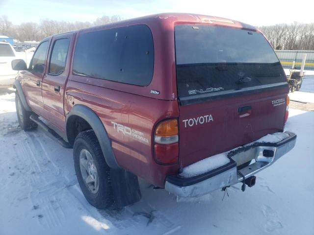 5TEGN92N51Z816250 - 2001 TOYOTA TACOMA DOUBLE CAB PRERUNNER BURGUNDY photo 3