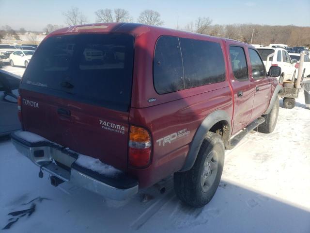 5TEGN92N51Z816250 - 2001 TOYOTA TACOMA DOUBLE CAB PRERUNNER BURGUNDY photo 4
