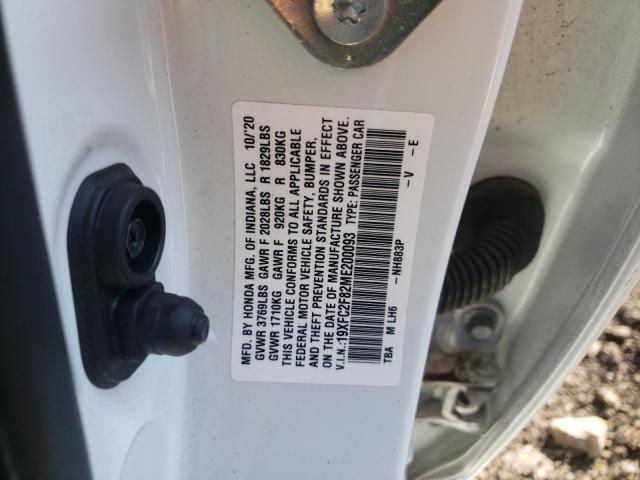 19XFC2F82ME200093 - 2021 HONDA CIVIC SPORT Blanc photo 13