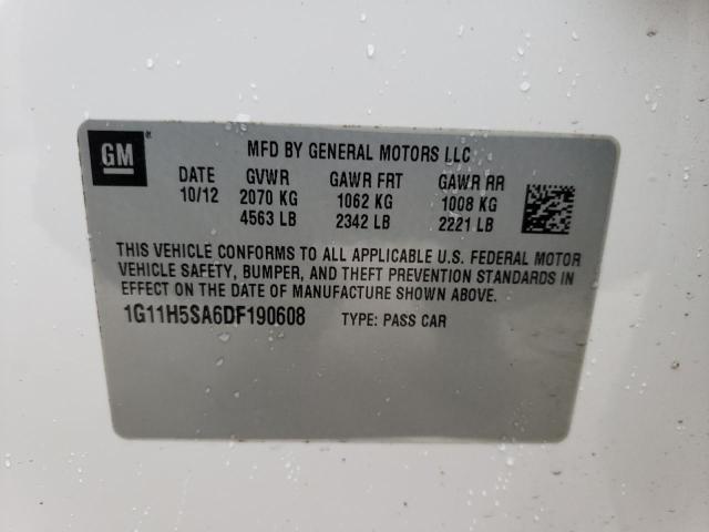 1G11H5SA6DF190608 - 2013 CHEVROLET MALIBU LTZ 白色 照片 13