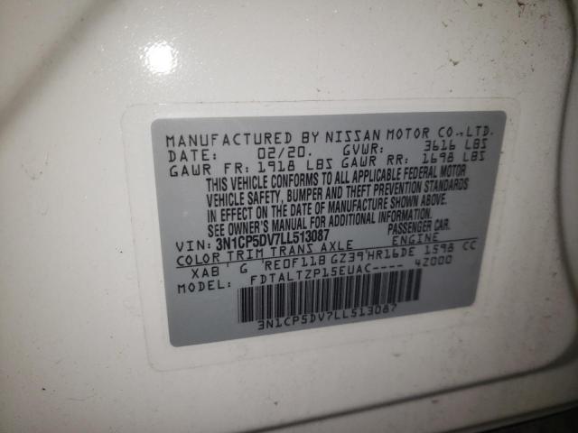 3N1CP5DV7LL513087 - 2020 NISSAN KICKS SR WHITE photo 12