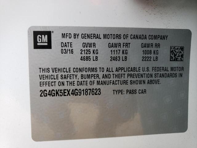 2G4GK5EX4G9187623 - 2016 BUICK REGAL 白色 照片 13