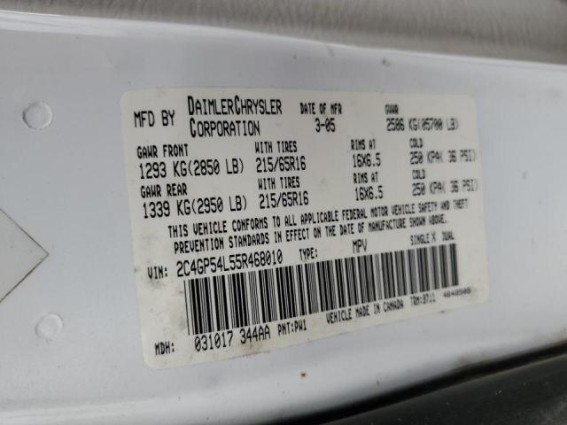 2C4GP54L55R468010 - 2005 CHRYSLER TOWN & COU TOURING 白色 照片 13