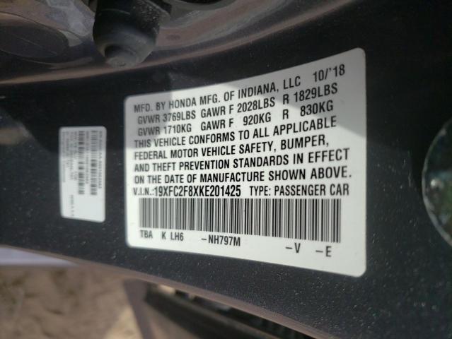 19XFC2F8XKE201425 - 2019 HONDA CIVIC SPORT 灰色 照片 13