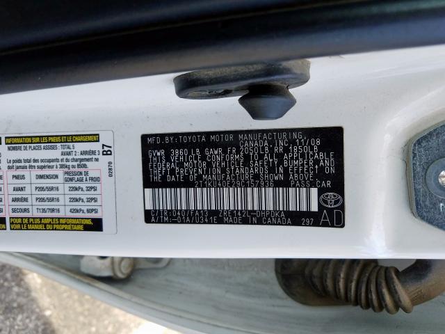 2T1KU40E29C157936 - 2009 TOYOTA COROLLA MATRIX  photo 10