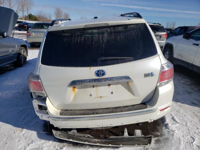 JTEBC3EH1B2000768 - 2011 TOYOTA HIGHLANDER HYBRID WHITE photo 6