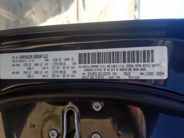 3C6UR5DL5EG163374 - 2014 RAM 2500 SLT გრაფიტი ფოტო 10