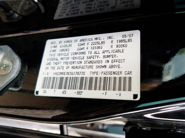 1HGCM56787A179770 - 2007 HONDA ACCORD EX  photo 10