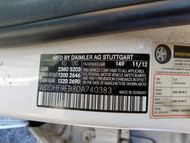 WDDHF9FB8DA740383 - 2013 MERCEDES-BENZ E 400 HYBRID  photo 10