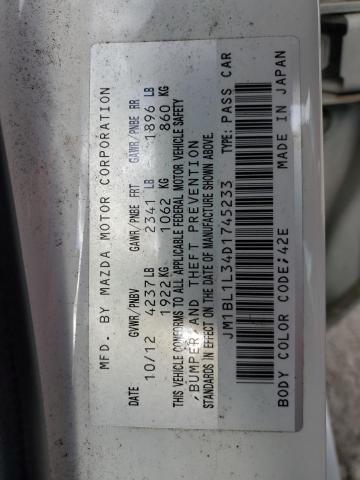 JM1BL1L34D1745233 - 2013 MAZDA SPEED 3 WHITE photo 12