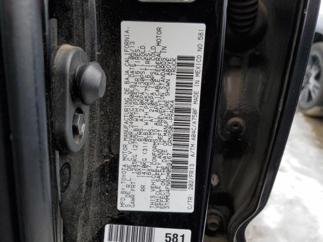 3TMMU4FN6DM059167 - 2013 TOYOTA TACOMA DOUBLE CAB LONG BED CHARCOAL photo 12