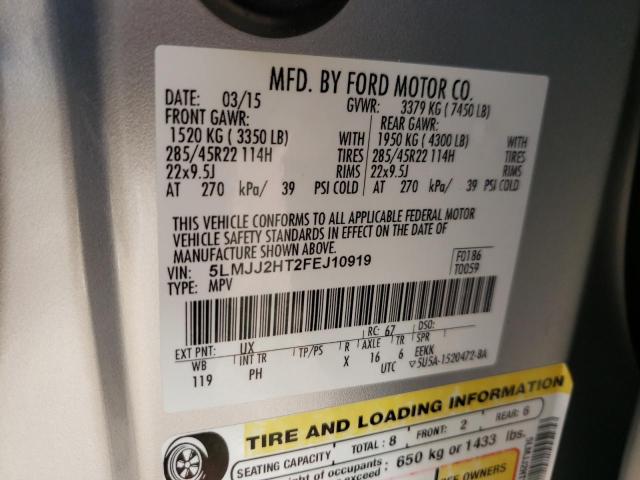 5LMJJ2HT2FEJ10919 - 2015 LINCOLN NAVIGATOR 银色 照片 13