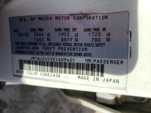 JM1BJ245921609401 - 2002 MAZDA PROTEGE PR5 WHITE photo 13