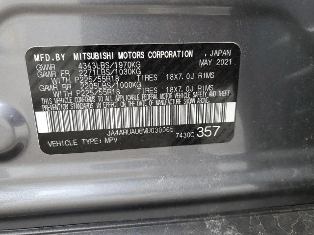 JA4ARUAU6MU030065 - 2021 MITSUBISHI OUTLANDER ES GRAY photo 13