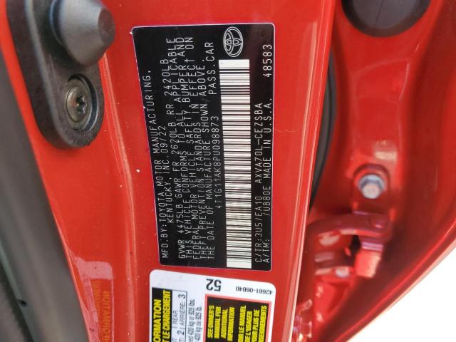 4T1G11AK8PU098873 - 2023 TOYOTA CAMRY SE NIGHT SHADE RED photo 12