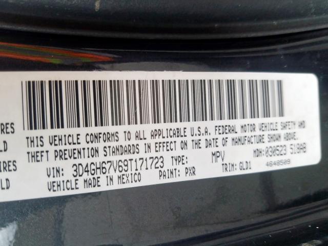 3D4GH67V69T171723 - 2009 DODGE JOURNEY R/T  photo 10