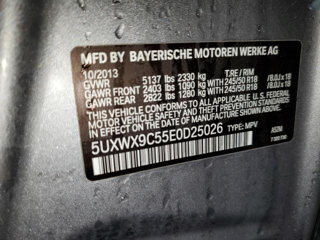 5UXWX9C55E0D25026 - 2014 BMW X3 XDRIVE28I GRAY photo 13