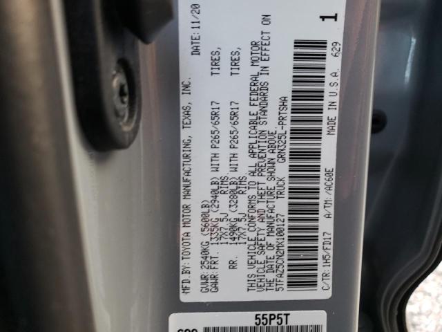 5TFAZ5CN2MX100127 - 2021 TOYOTA TACOMA DOUBLE CAB 银色 照片 12