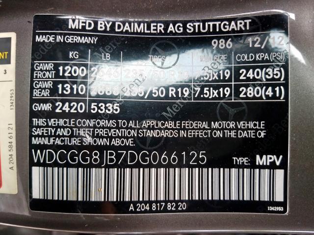 WDCGG8JB7DG066125 - 2013 MERCEDES-BENZ GLK 350 4MATIC  photo 10