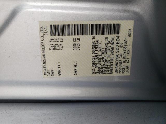 1N4AA6CVXNC502604 - 2022 NISSAN MAXIMA SV SILVER photo 12