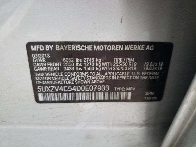 5UXZV4C54D0E07933 - 2013 BMW X5 XDRIVE35I SILVER photo 13