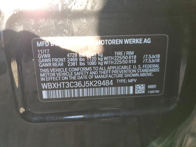 WBXHT3C36J5K29484 - 2018 BMW X1 XDRIVE28I BLACK photo 12