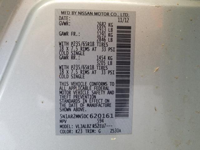 5N1AR2MN5DC620161 - 2013 NISSAN PATHFINDER S  photo 10