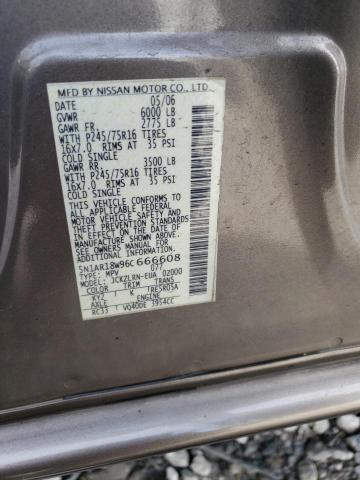 5N1AR18W96C666608 - 2006 NISSAN PATHFINDER LE ნაცრისფერი ფოტო 13