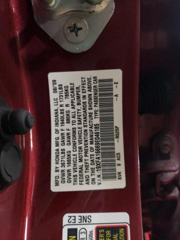 19XFA16669E046185 - 2009 HONDA CIVIC LX-S ბურგუნდია ფოტო 12