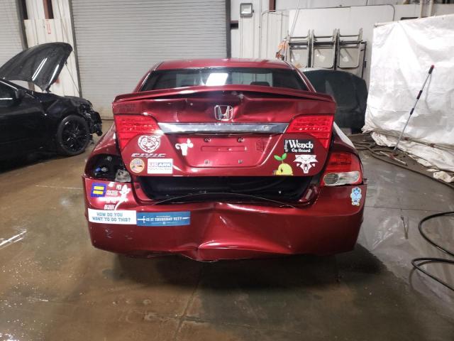 19XFA16669E046185 - 2009 HONDA CIVIC LX-S ბურგუნდია ფოტო 6