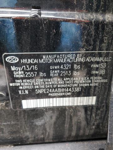 5NPE24AA8HH443381 - 2017 HYUNDAI SONATA ECO BLACK photo 12