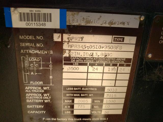 NPR34505109508FB - 1998 CLAR FORKLIFT 橙色 照片 10