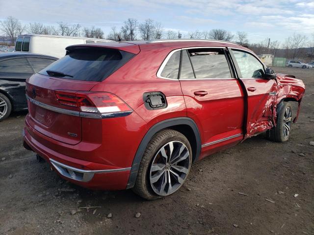 1V2SE2CA8MC230107 - 2021 VOLKSWAGEN ATLAS CROS SEL R-LINE RED photo 3