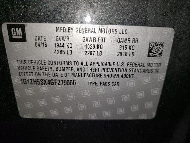 1G1ZH5SX4GF279556 - 2016 CHEVROLET MALIBU PRE გრაფიტი ფოტო 12