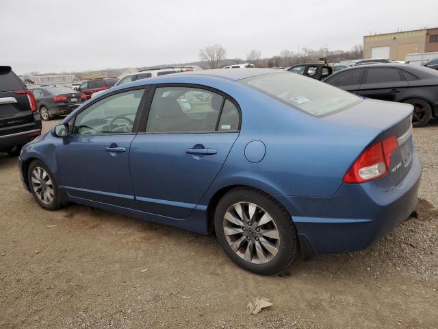 19XFA16919E001715 - 2009 HONDA CIVIC EXL BLUE photo 2