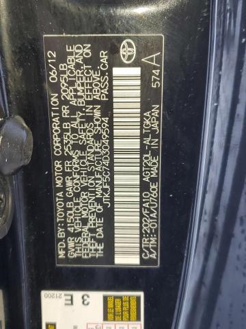 JTKJF5C74D3049594 - 2013 TOYOTA SCION TC 黑色 照片 13