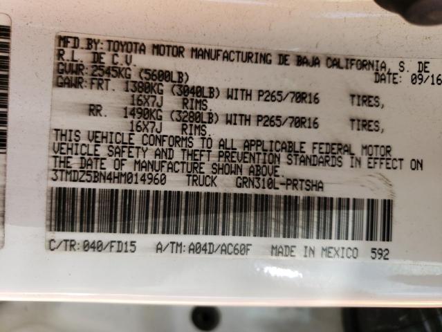 3TMDZ5BN4HM014960 - 2017 TOYOTA TACOMA DOUBLE CAB Ağ foto 12