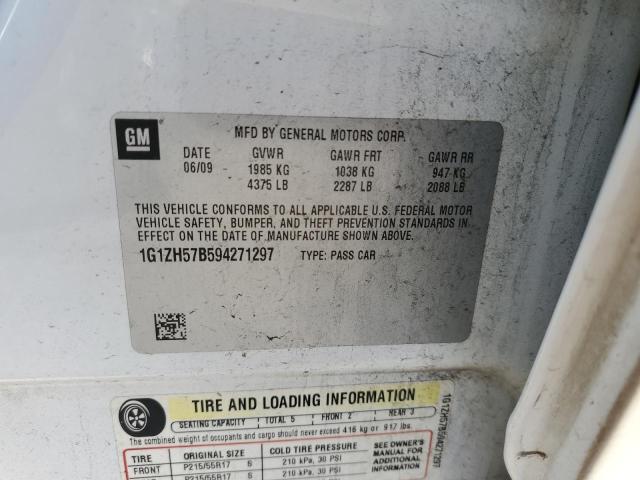 1G1ZH57B594271297 - 2009 CHEVROLET MALIBU 1LT თეთრი ფოტო 12