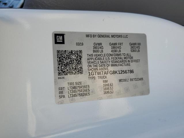 1GTW7AFG8K1256786 - 2019 GMC SAVANA G25 WHITE photo 12