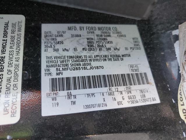 5LMFU28518LJ01870 - 2008 LINCOLN NAVIGATOR 黑色 照片 13