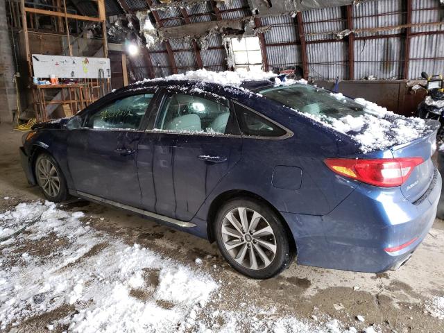 5NPE34AF2GH264406 - 2016 HYUNDAI SONATA SPORT BLUE photo 2