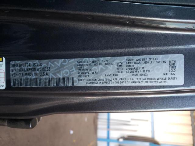 1C4JJXP68MW676753 - 2021 JEEP WRANGLER U SAHARA 4XE GRAY photo 10