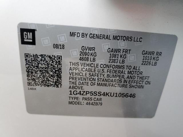 1G4ZP5SS4KU105646 - 2019 BUICK LACROSSE ESSENCE თეთრი ფოტო 12