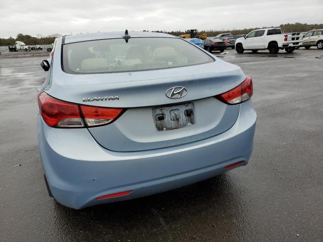 KMHDH4AEXCU435712 - 2012 HYUNDAI ELANTRA GLS BLUE photo 6