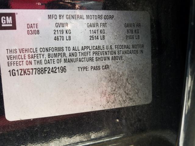 1G1ZK57788F242196 - 2008 CHEVROLET MALIBU LTZ  ფოტო 10