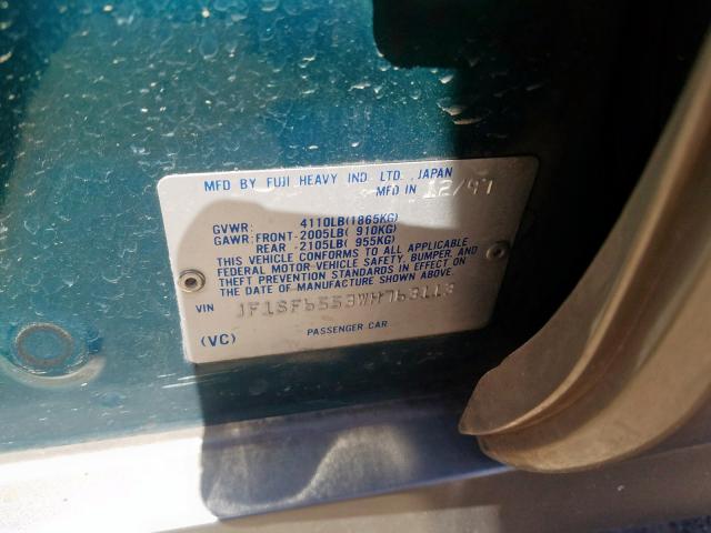 JF1SF6553WH763113 - 1998 SUBARU FORESTER S  photo 10